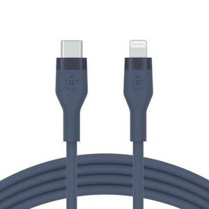 Cablu de incarcare Belkin, Boost Charge Flex, Silicon, USB-C la Lightning, 3M, Albastru imagine
