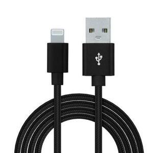 Cablu de date Spacer, USB 2.0 (T) la Lightning (T) pentru iPhone, braided, retail pack, 1.8m, Negru imagine