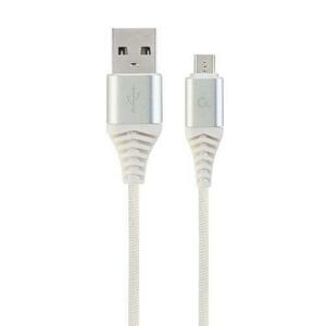 Cablu micro-USB, Gembird, 2m, argintiu/alb CC-USB2B-AMMBM-2M-BW2 imagine