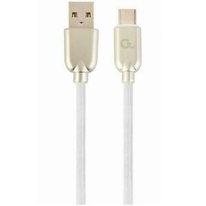 Cablu alimentare si date Gembird, USB 2.0 (T) la USB 2.0 Type-C (T), 2m, Alb, CC-USB2R-AMCM-2M-W imagine