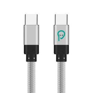Cablu de date Spacer, USB Type-C (T) la USB Type-C(T), braided, retail pack, 1m, Argintiu imagine