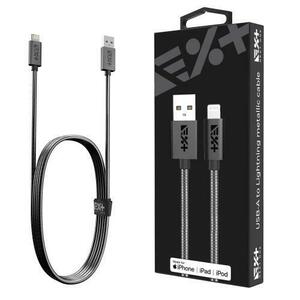 Cablu de date NEXT ONE tip USB-A - Lightning, Metalic, Gri imagine