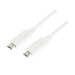 Cablu de date Logilink, CU0130, USB 3.2, USB Type-C (T) la USB Type-C (T), 0.5m, Alb imagine