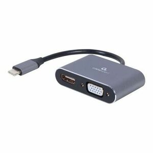 Convertor Gembird A-USB3C-HDMIVGA-01, USB Type-C, HDMI, VGA (Gri) imagine