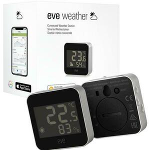 Senzor de temperatura si umiditate Eve, HomeKit iOS, Negru/Gri imagine