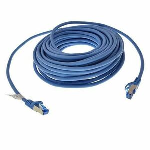 Cablu ecranat S / FTP, Lanberg 42722, cat 6A, mufat 2xRJ45, lungime 15 m, AWG 26, 500 MHz, LSZH, de legatura retea, ethernet, Albastru imagine