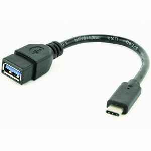 Cablu Adaptor OTG Gembird A-OTG-CMAF3-01, USB 3.0 Type-C (T) - USB 3.0 (M), 20cm, Negru imagine