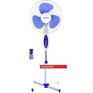 Ventilator cu picior Lustar FS-40/16238C, telecomanda, 3 trepte de viteza, functie oscilare, diametru 40 cm (Albastru) imagine