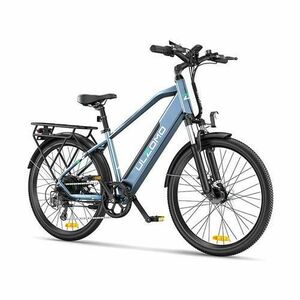 Bicicleta electrica Ulzomo Metro 26 E-bike, 250W, 36V 17Ah, autonomie 100km, viteza maxima 25km/h, roti 26'' (Albastru) imagine