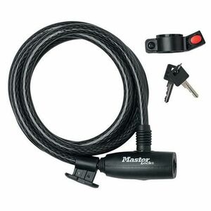 Antifurt MasterLock cablu impletit din otel cu cheie 1.8m x 10mm, Negru imagine