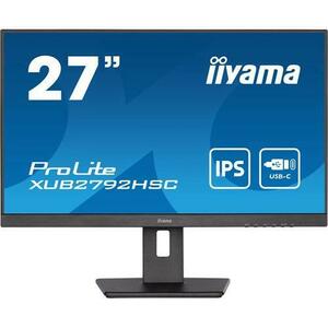 Monitor IPS LED iiyama PROLITE 27inch XUB2792HSC-B5, Full HD (1920 x 1080), HDMI, DisplayPort, Pivot, Boxe (Negru) imagine