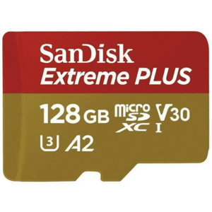 Card de memorie SanDisk Extreme Plus SDSQXBD-128G-GN6MA, MicroSDXC, 128 GB, UHS-I U3, Clasa 10, V30 + Adaptor SD imagine