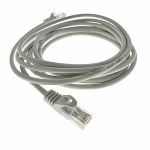 Cablu UTP Lanberg 42250, cat 5e, mufat 2xRJ45, lungime 3m, AWG 26, 100 MHz, de legatura retea, ethernet, Gri imagine