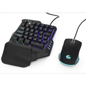 Kit Tastatura si Mouse Gaming Gembird IVAR TWIN, USB, 3200 DPI (Negru) imagine