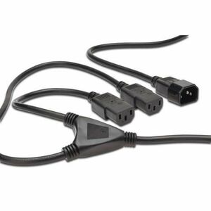 Cablu despartitor Assmann pentru cablu de alimentare, C14 - 2x C13 1, 7 m negru AK-440400-017-S imagine