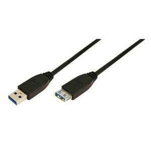 Cablu Logilink CU0043, USB 3.0 AA tata/mama, 3m, Negru imagine