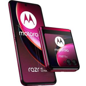 Telefon Mobil Motorola Razr 40 Ultra, Procesor Qualcomm SM8475 Snapdragon 8+ Gen 1, Octa-Core, Foldable LTPO AMOLED Capacitive touchscreen 6.9inch, 8GB RAM, 256GB Flash, Camera Duala 12 + 13 MP, 5G, Wi-Fi, Dual SIM, Android (Magenta) imagine