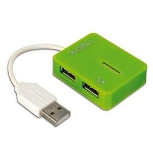 Hub USB LogiLink , 2.0 , 4- porturi , ''Smile'', Verde imagine