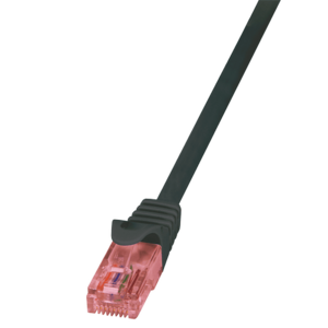 Cablu patch cord UTP LOGILINK Cat6, LSZH, cupru, 1 m, negru, AWG26 imagine