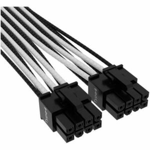 Cablu de alimentare Corsair Premium 12+4pin PCIe Gen 5 12VHPWR 600W , Type 4, negru/alb imagine