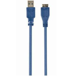 Cablu alimentare si date Gembird CCP-mUSB3-AMBM-0.5M, USB 3.0 (T) la Micro-USB 3.0 (T), 0.5m, Albastru imagine