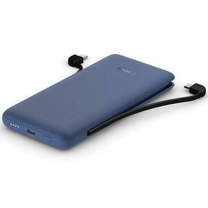 Acumulator Extern Belkin Boost Charge PLUS, 10000 mAh, USB-C, Lightning, cu cabluri integrate (Albastru) imagine