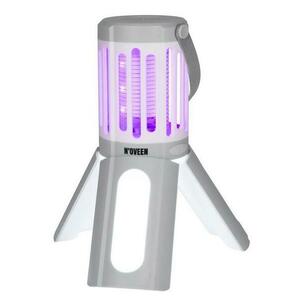 Lampa electrica anti-insecte Noveen IKN833 White Grey, LED UV, 6W, 1000 V, portabil (3 x AA), IPX4 (Alb/Gri) imagine