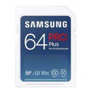 Card de memorie Samsung PRO Plus MB-SD64K/EU, SDXC, 64GB, UHS-I U3, V30, Clasa 10 imagine