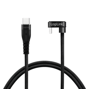 Cablu alimentare si date LOGILINK, USB 2.0, USB Type-C (T) la USB Type-C (T) la 180 grade, 2m, Negru imagine