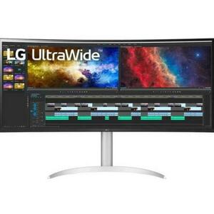 Monitor IPS LED LG 37.5inch 38BQ85C-W, UWQHD (3840 x 1600), HDMI, DisplayPort, Ecran curbat, Boxe (Alb) imagine