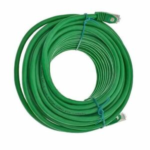 Cablu ecranat FTP, Lanberg 41918, cat 6, mufat 2xRJ45, lungime 20m, AWG 26, 250 MHz, de legatura retea, ethernet, Verde imagine