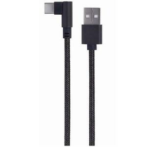 Cablu alimentare si date Gembird, USB 2.0 (T) la USB 2.0 Type-C (T), 0.2m, Negru, CC-USB2-AMCML-0.2M imagine