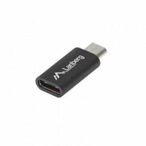 Adaptor Lanberg, USB C(mama)/microUSB tata 2.0, Negru imagine
