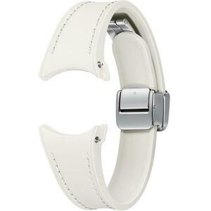 Curea smartwatch Samsung D-Buckle Hybrid Eco-Leather Band pentru Galaxy Watch6, Slim (S/M), Crem imagine