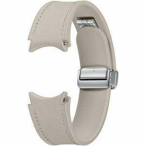 Curea smartwatch Samsung D-Buckle Hybrid Eco-Leather Band pentru Galaxy Watch6, Normal (S/M), Crem imagine