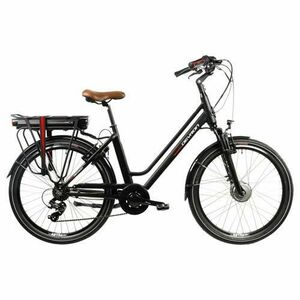 Bicicleta Electrica Devron 26120 2020, roti 26inch, M, Putere motor 250 W, Autonomie acumulator 60 km (Negru) imagine