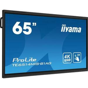 Monitor interactiv VA LED Iiyama ProLite 65inch TE6514MIS-B1AG, UHD (3840 x 2160), Android13, iiWare11, ScreenShare, 24/7, WiFi, Touchscreen USB-C (Negru) imagine