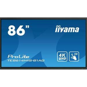 Monitor interactiv VA LED iiyama ProLite 86inch TE8614MIS-B1AG, UHD (3840 x 2160), Android13, iiWare11, ScreenShare, 24/7, WiFi, Touchscreen, USB-C (Negru) imagine