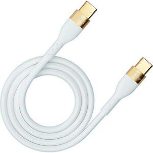 Cablu de incarcare USB-C/USB-C, 3MK, 100 W, 2 m, 5A, Alb/Auriu imagine