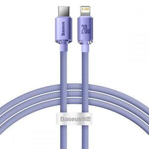 Cablu pentru incarcare si transfer de date Baseus Crystal Shine, USB Type-C/Lightning, 20W, 1.2m, Mov imagine