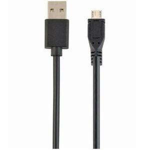 Cablu alimentare si date Gembird, USB 2.0 (T) la Micro-USB 2.0 (T), 1m, conectori auriti, Negru, CC-mUSB2D-1M imagine