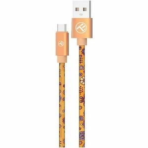 Cablu Tellur Graffiti USB to Type-C, 3A, 1m, Portocaliu imagine
