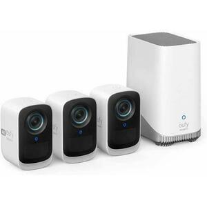 Kit supraveghere video eufyCam 3C S300, 4K Ultra HD, BionicMind™, Nightvision, Homebase 3 - 3 camere video eufyCam 3C imagine
