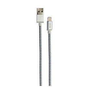 Cablu date Grixx GRCA8PINFMC103, USB Apple MFI, cablu impletit, 3 m (Gri/Alb) imagine