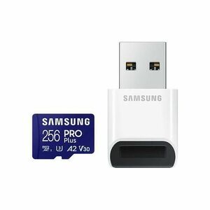 Card de memorie Samsung microSD PRO Plus MB-MD256SB/WW 256GB + USB reader imagine