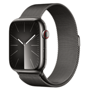 Smartwatch Apple Watch 9 GPS + Cellular, 45mm Graphite Stainless Steel Case, Graphite Milanese Loop imagine