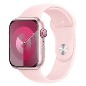 Smartwatch Apple Watch 9 GPS + Cellular, 45mm Pink Aluminium Case, Light Pink Sport Band - M/L imagine