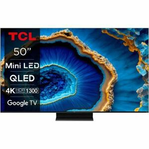 Televizor QLED MiniLED TCL 127 cm (50inch) 50C805, Ultra HD 4K, Smart TV, Google TV, WiFi, CI+, Clasa G, 144 Hz (Model 2023) imagine