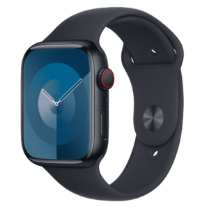 Smartwatch Apple Watch 9 GPS + Cellular, 45mm Midnight Aluminium Case, Midnight Sport Band - M/L imagine