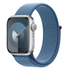 Smartwatch Apple Watch 9 GPS + Cellular, 41mm Silver Aluminium Case, Winter Blue Sport Loop imagine